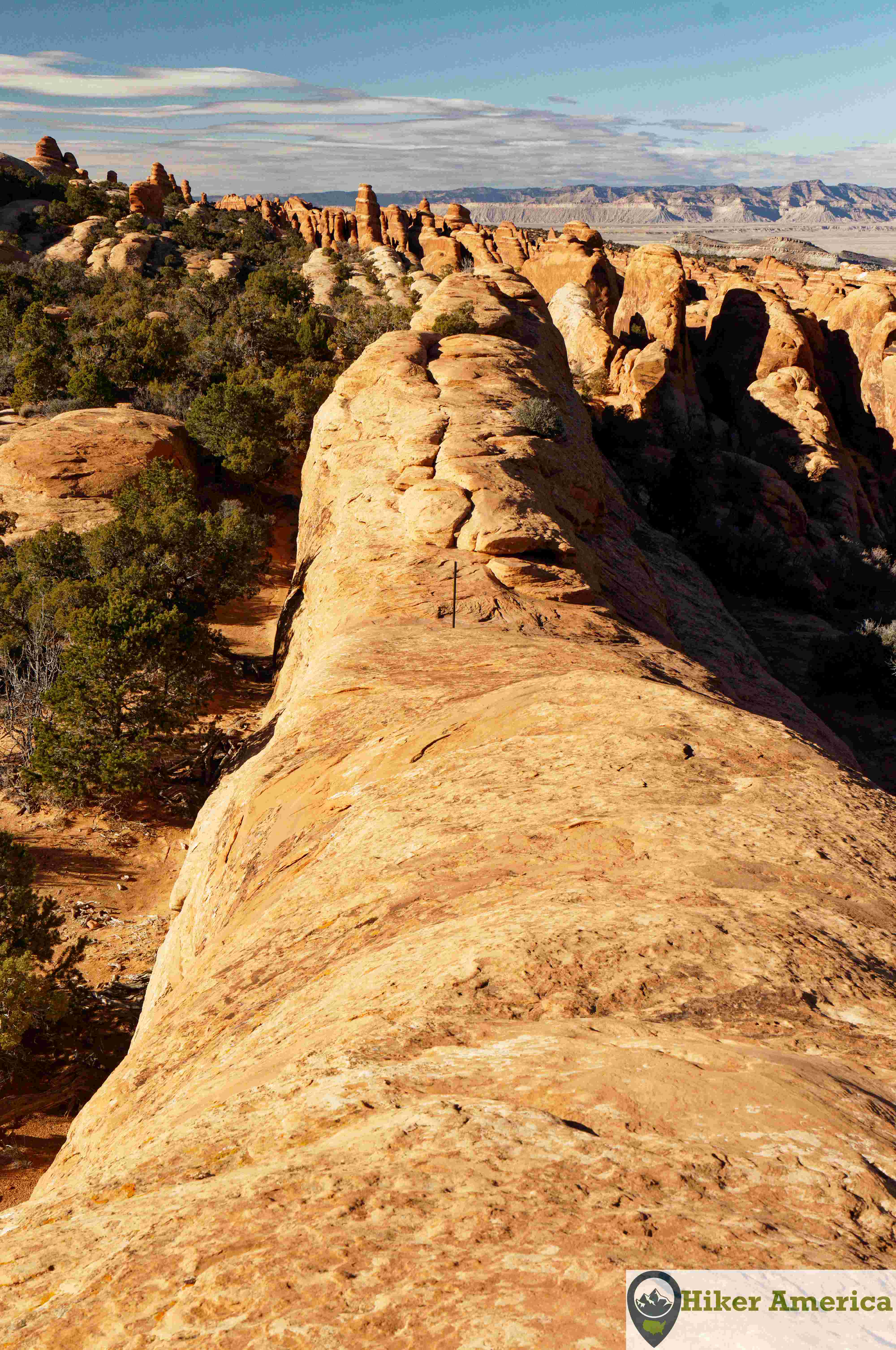 The narrow fin that the trail crosses.